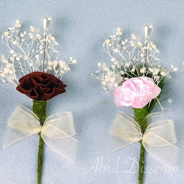 Alfiler boda clavel en colores personalizados