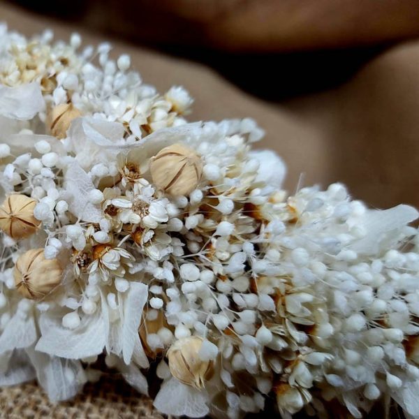 Tocado Grande Blanco Beige - Imagen 5