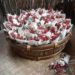 Cesta con 50 alfileres novia flor seca surtidos
