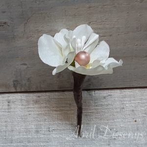 Pin pelo con flor de loto 3 uni
