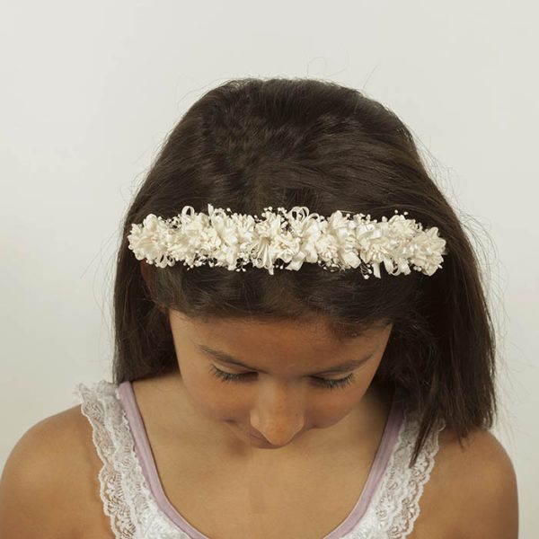 Diadema de Flores Salmón y Edelweiss - Imagen 8