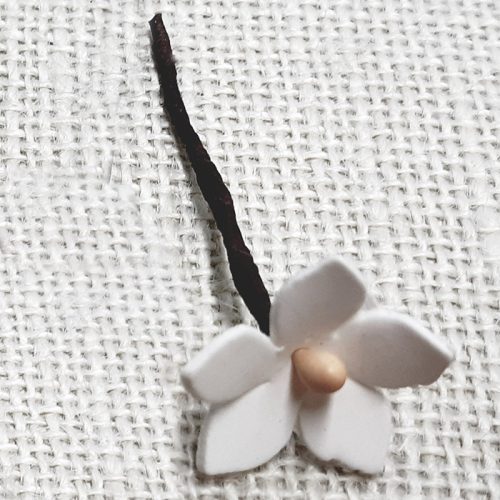 Flores de azahar en el pelo flor de porcelana juego de 7 unidades