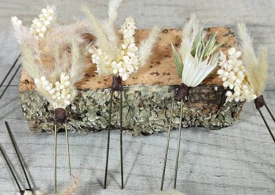 Surtido horquillas flores preservadas novia