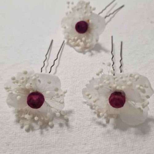 3 Horquillas con Hortensia Preservada
