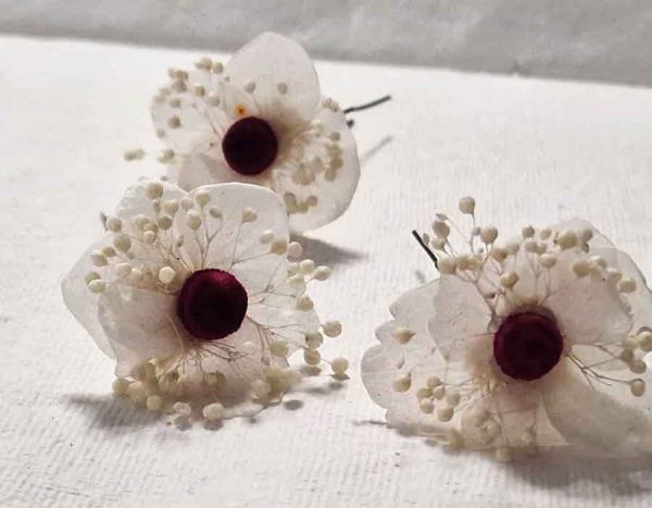 3 Horquillas con Hortensia Preservada - Imagen 6