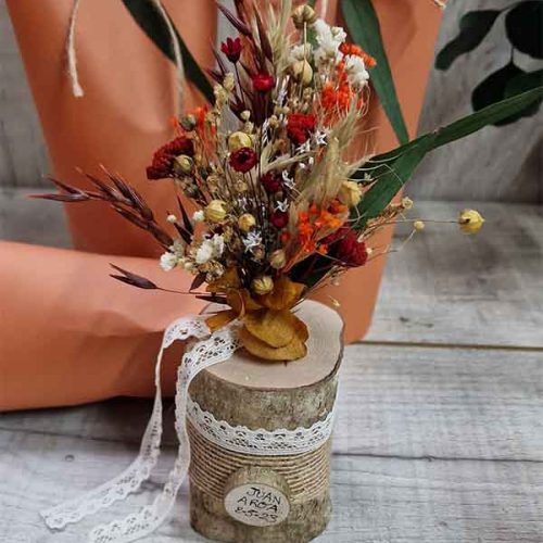 Jarrón Madera Flores Detallazos