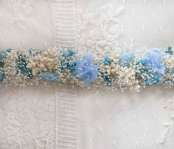 Cintura de Flor Azul Preservada - Imagen 2