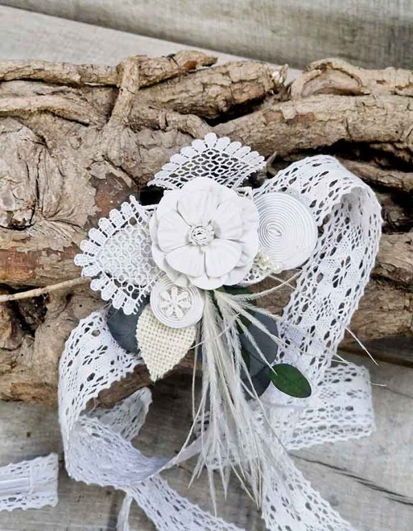 Cinta Flor Blanca para la Cintura