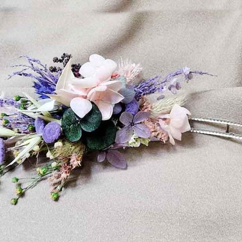 Diadema con Flores Lateral Lilas