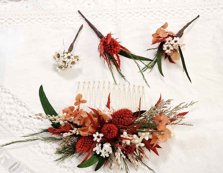 Peineta Flores Color Brandy Cardhu - Imagen 5